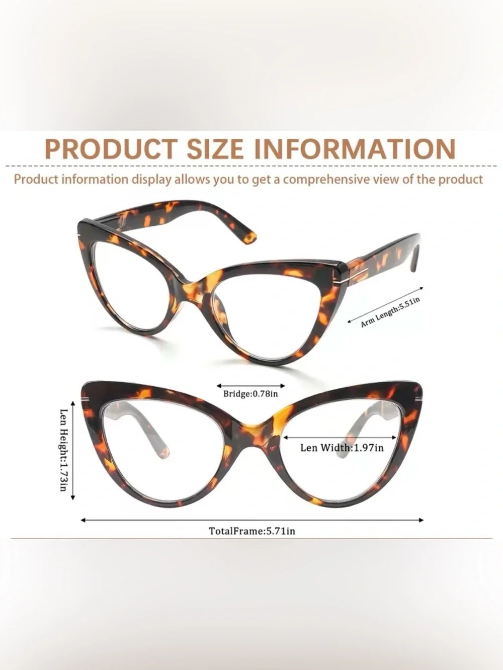 Cat Eye Reading Glasses +2.25